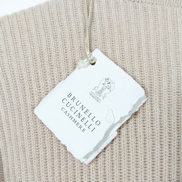 BRUNELLO CUCINELLI Beige Cashmere Beaded Dolman Sweater NWT XS - Picture 9 of 10